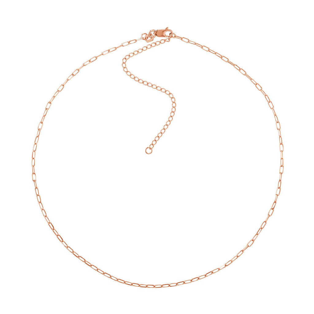 14K Gold 1.7MM Paper Clip Choker