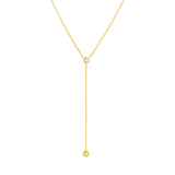 14K Gold Adjustable Diamond Bezel Y Necklace