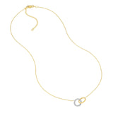 14K Two-Tone Diamond Linked Ring Pendant Necklace