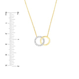 14K Two-Tone Diamond Linked Ring Pendant Necklace