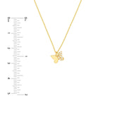 14K Gold Half Diamond Butterfly Pendant Necklace