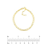 14K Gold Valentino and Hammered Forzentina Layered Chain Bracelet