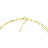 14K Gold Valentino and Hammered Forzentina Layered Chain Bracelet