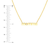 14K Gold Lowercase Diamond Momma Necklace