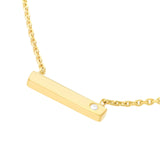 14K Gold Diamond Staple Pendant Necklace