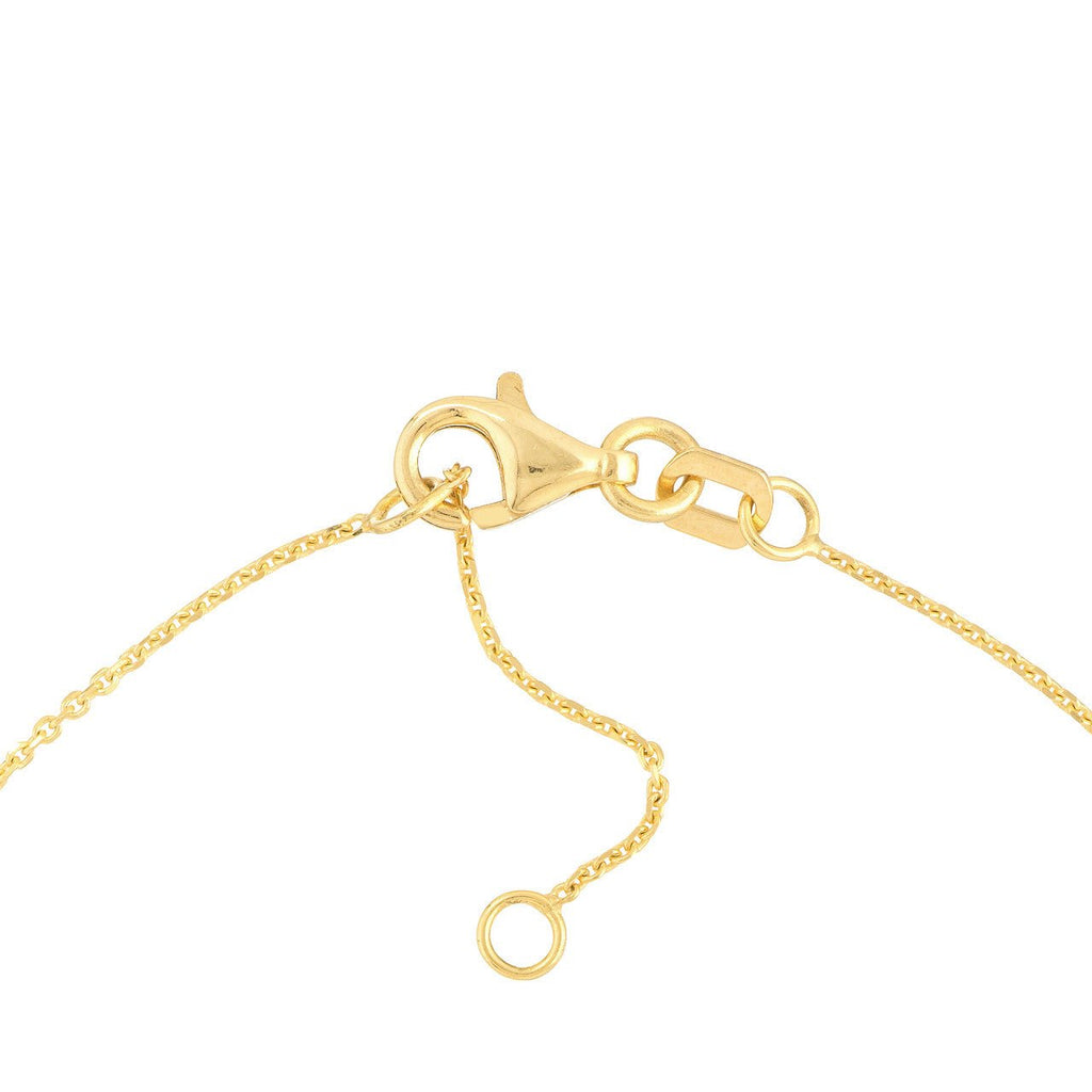 14K Gold Single Diamond Bezel Charm Bracelet