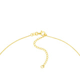 14K Gold Diamond Paper Clip Bezel Pendant Necklace