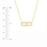 14K Gold Diamond Paper Clip Bezel Pendant Necklace