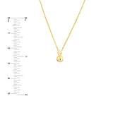 14K Gold Diamond Bead Bezel Pendant Necklace