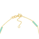 14K Gold Turquoise Enamel Alternating Bar Bracelet
