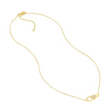 14K Gold Trio Diamond Hearts Pendant Necklace
