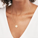 14K Gold Moon and Stars Medallion Pendant Necklace