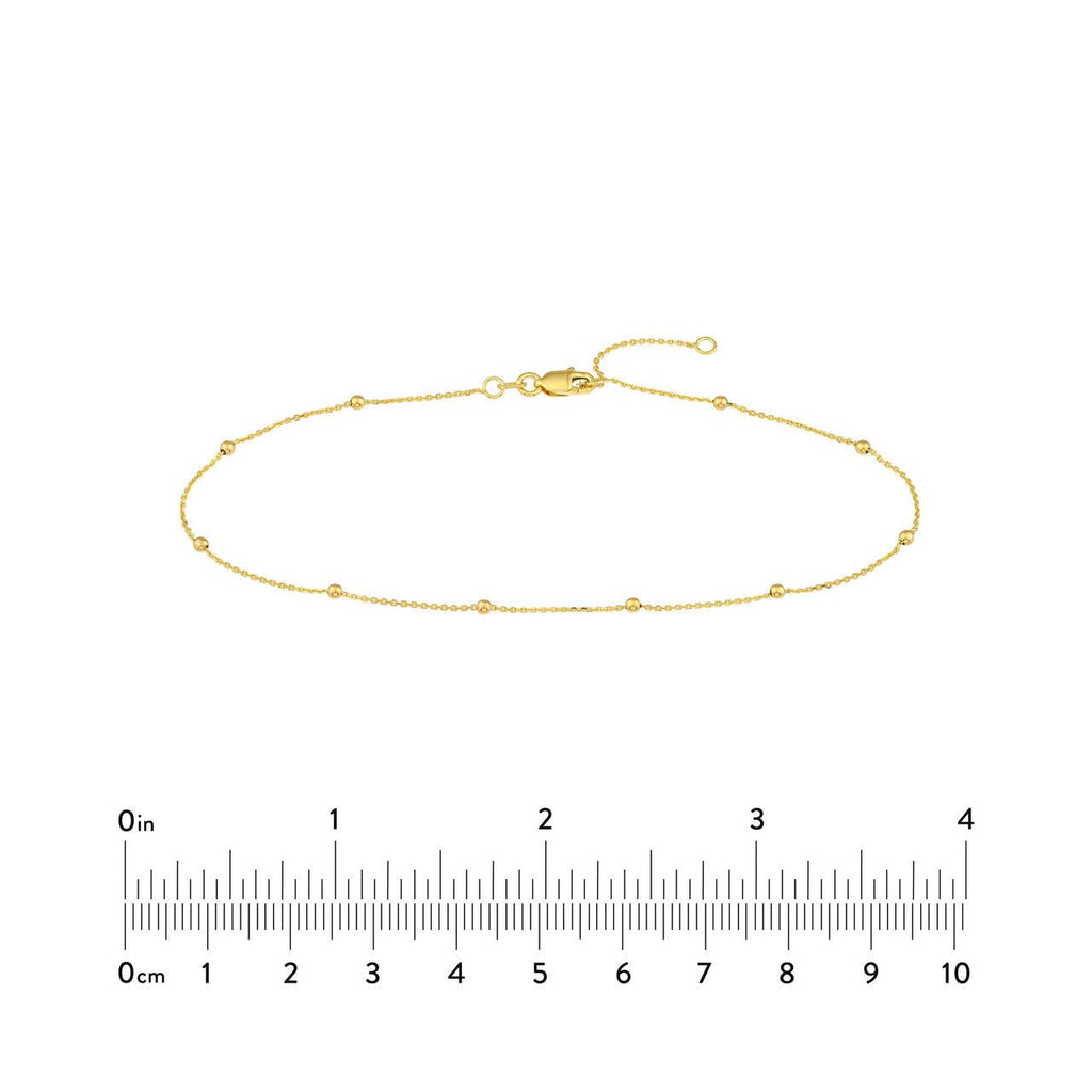 14K Gold Ball Anklet