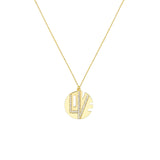 14K Gold Fashion Love Disk Pendant Necklace