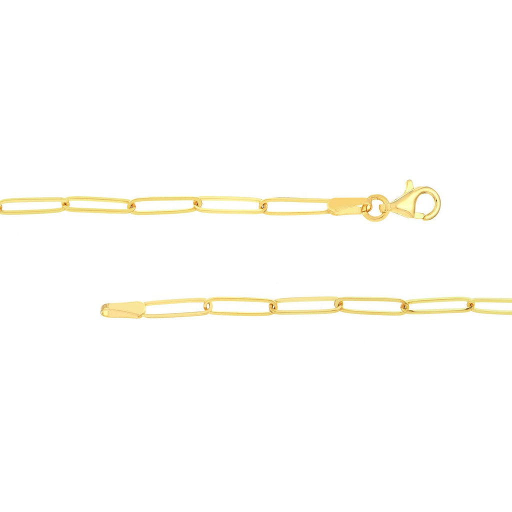 14K Gold Love Paper Clip Pendant Necklace
