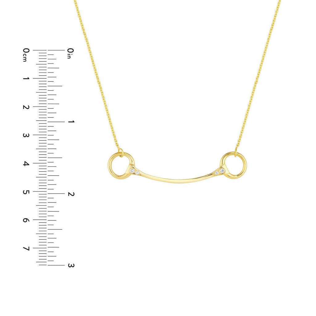 14K Gold Horse Bit Pendant Necklace