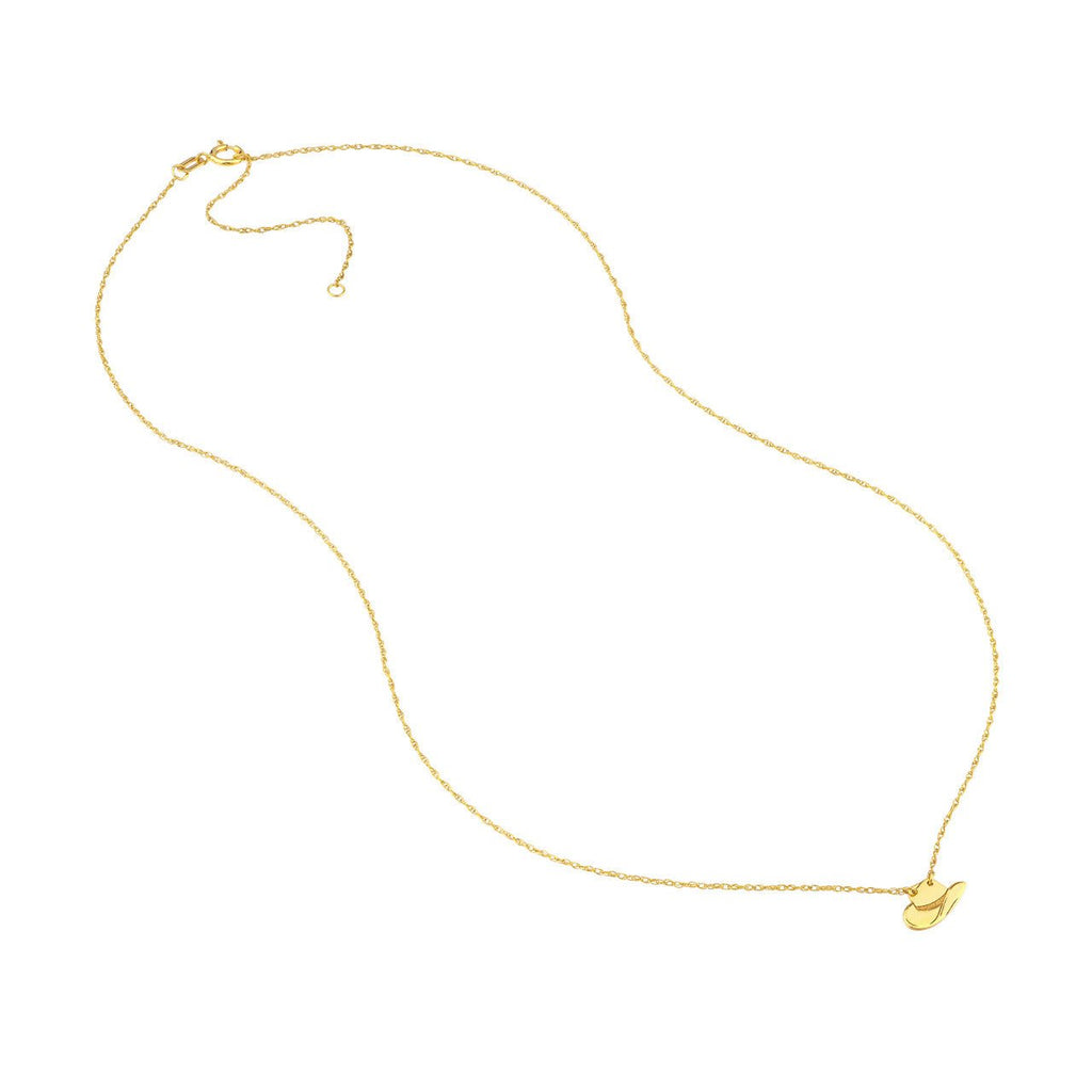 14K Gold Cowboy Hat Pendant Necklace