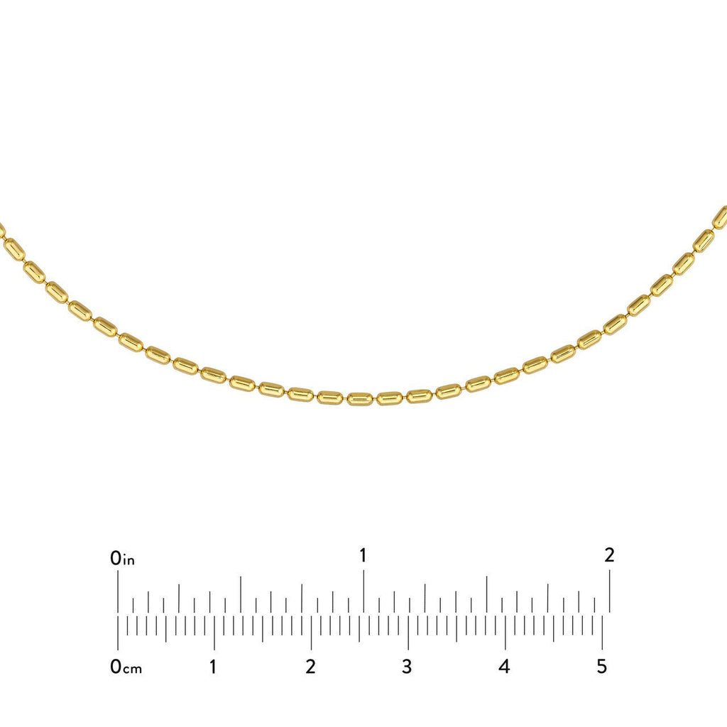 14K Gold 1.5MM Long Beaded Choker