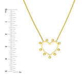 14K Gold Bead-Trim Heart Pendant Necklace