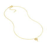 14K Gold Diamond Palm Tree Pendant Necklace