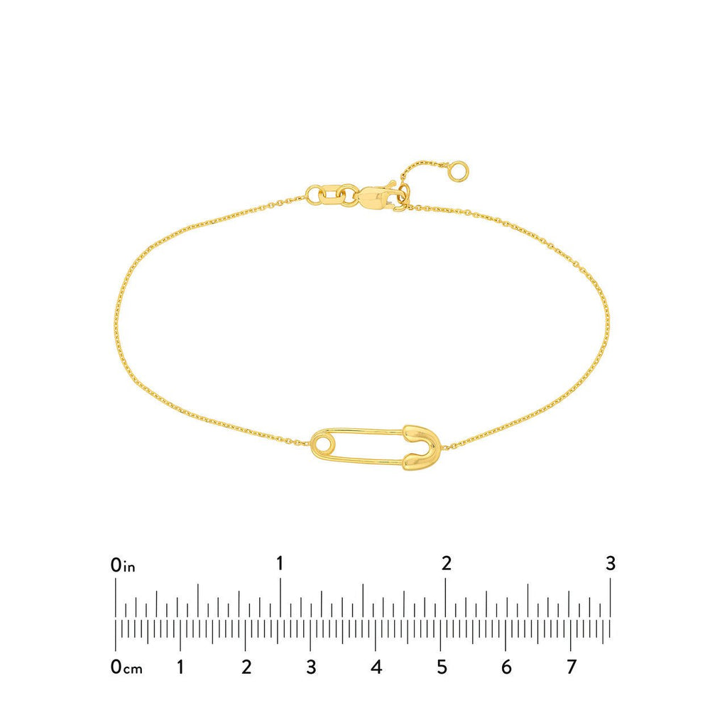 14K Gold Safety Pin Bracelet