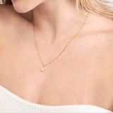 14K Gold Diamond Pave Starfish Pendant Necklace