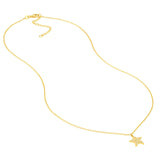 14K Gold Diamond Pave Starfish Pendant Necklace