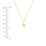 14K Gold Diamond Pave Starfish Pendant Necklace