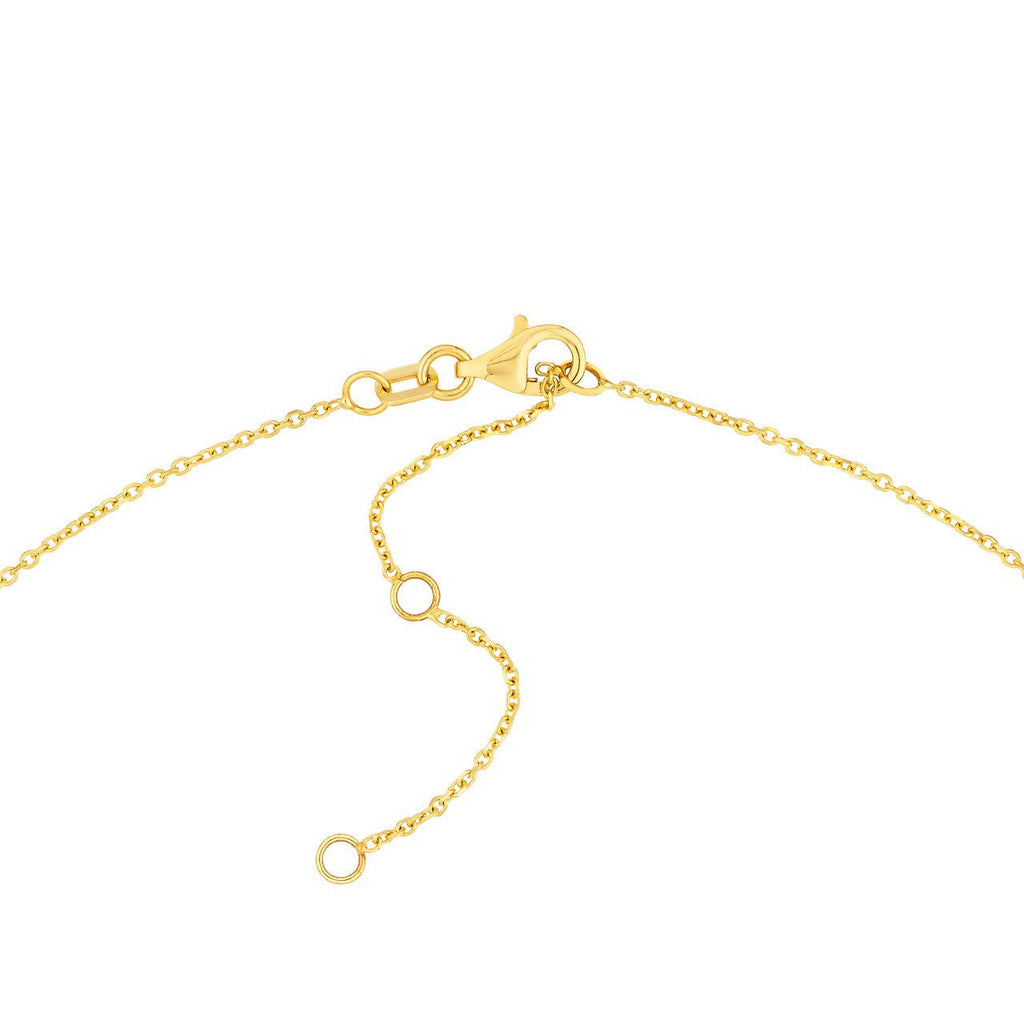 14K Gold White Enamel Cross Pendant Necklace