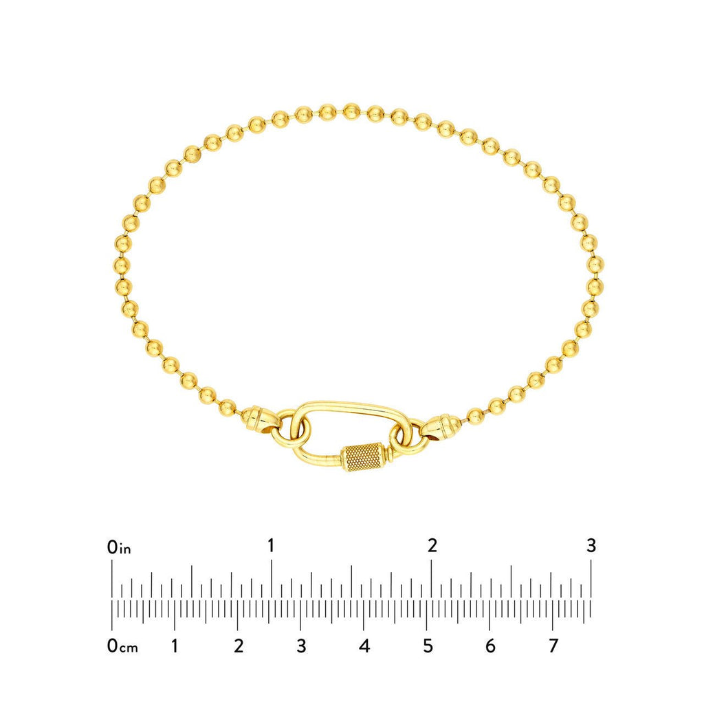 14K Gold Oval Twist Lock Bead Bracelet