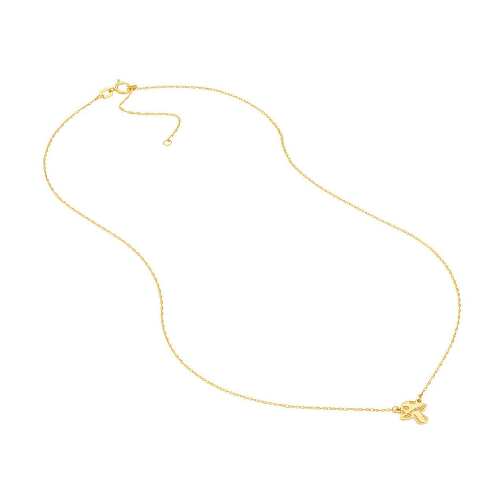 14K Gold Mushroom Pendant Necklace