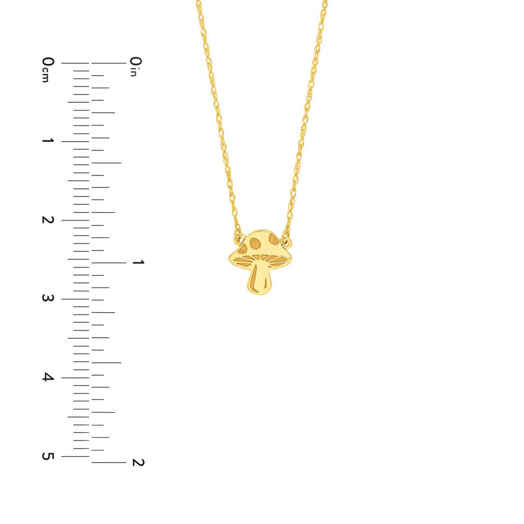 14K Gold Mushroom Pendant Necklace