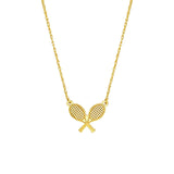 14K Gold Tennis Rackets Pendant Necklace