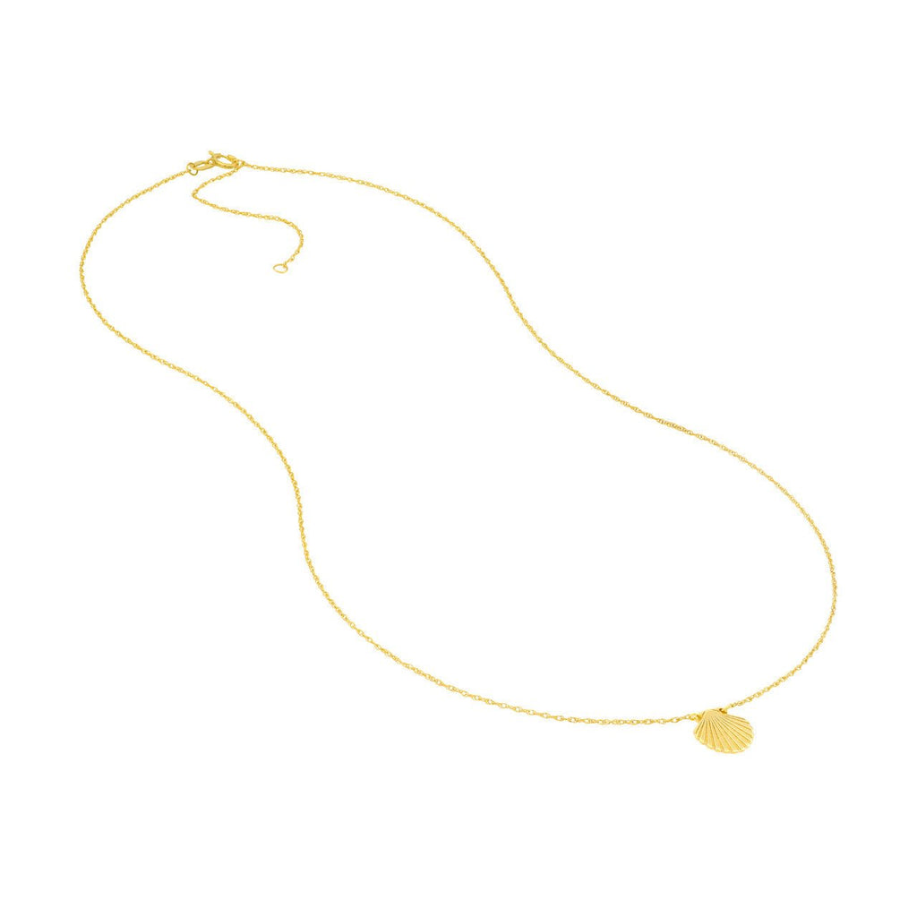 14K Gold Seashell Pendant Necklace