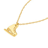14K Gold Ice Skate Pendant Necklace