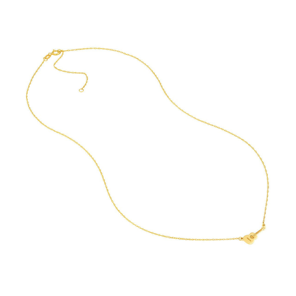 14K Gold Guitar Pendant Necklace