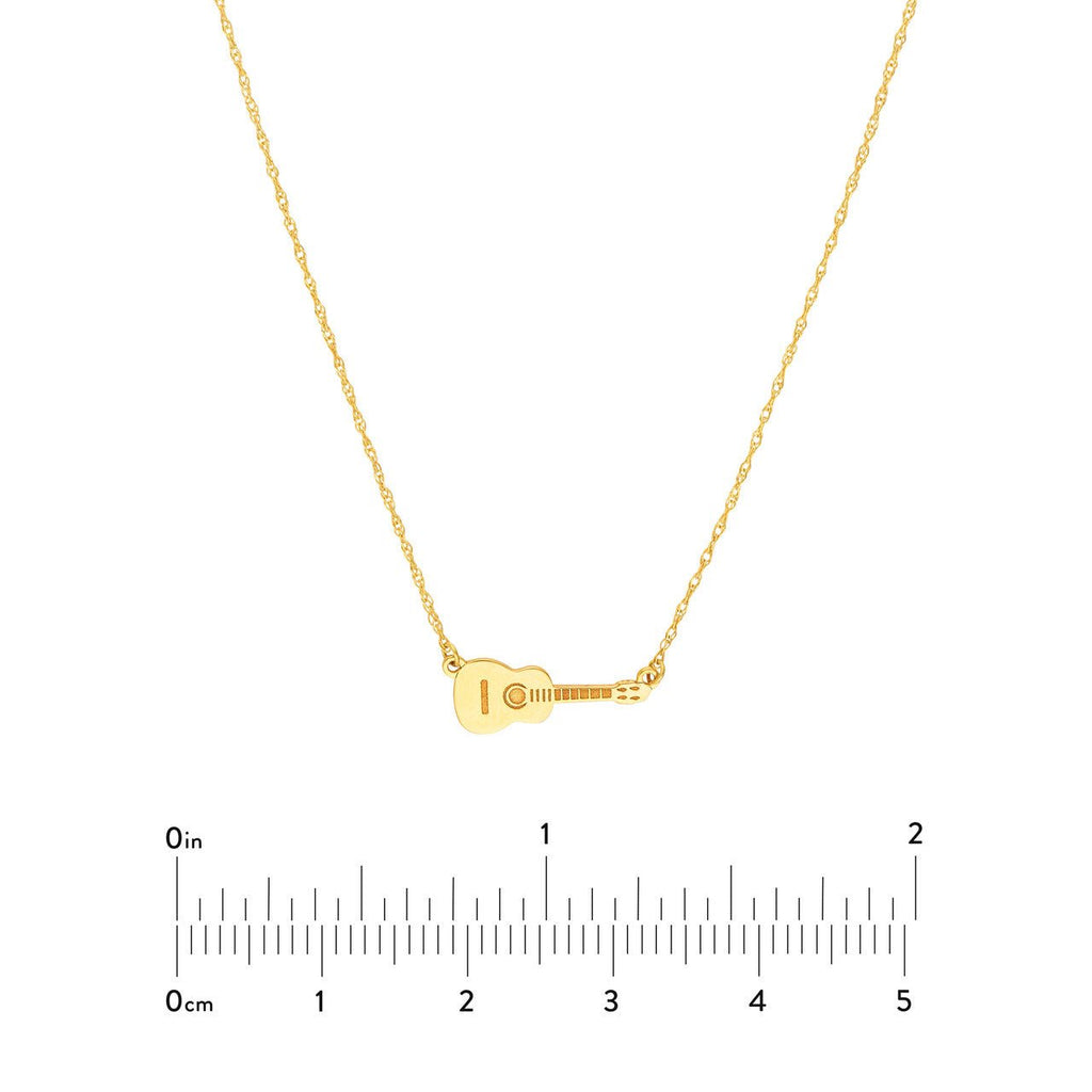 14K Gold Guitar Pendant Necklace