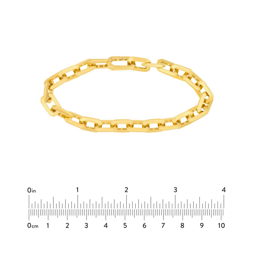 14K Gold Octagonal Squared Chain Bracelet