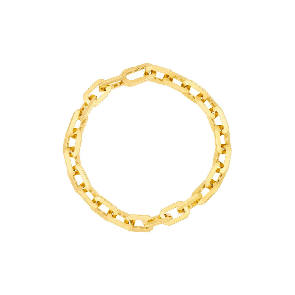 14K Gold Octagonal Squared Chain Bracelet