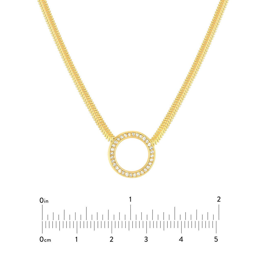 14K Gold Diamond Ring Snake Chain Necklace