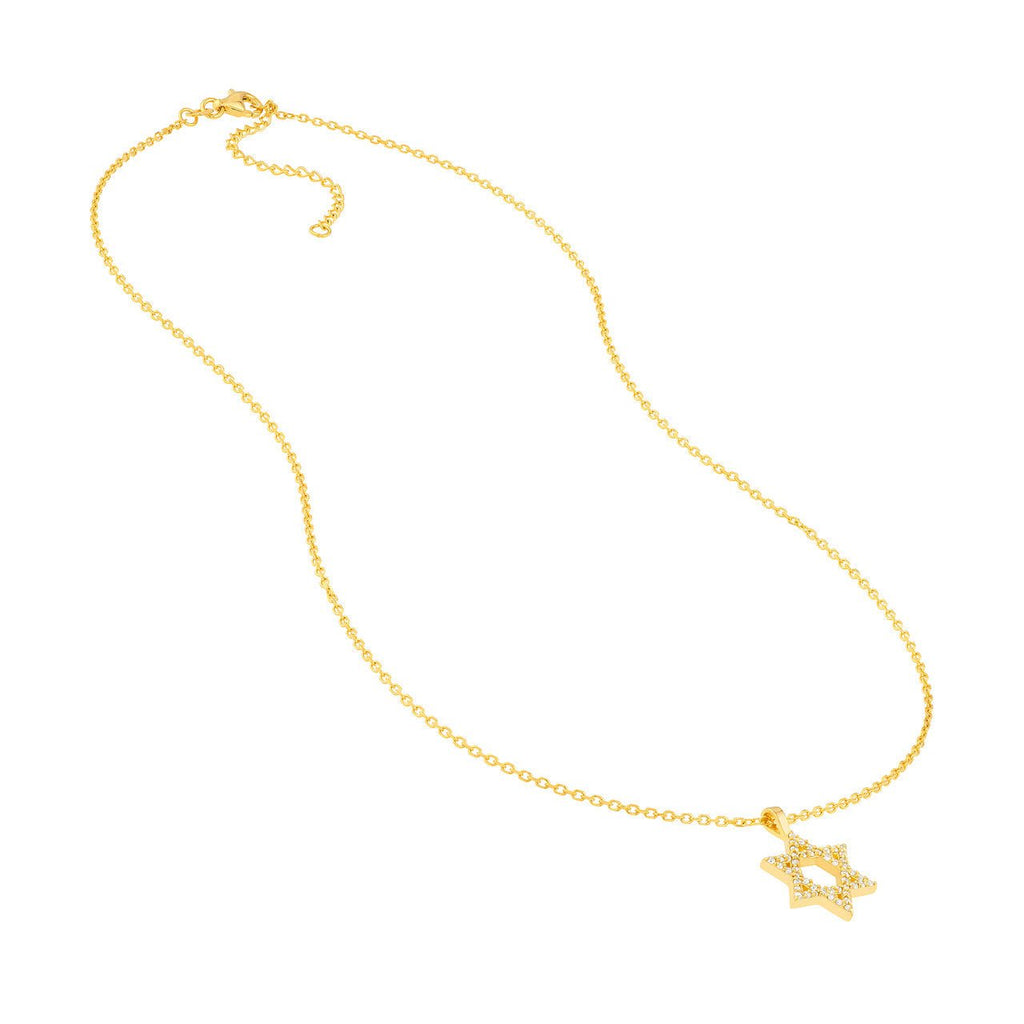 14K Gold Diamond Star of David Necklace