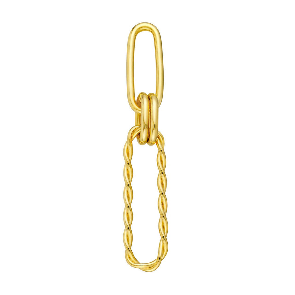 14K Gold Twist and Paper Clip Drop Earrings