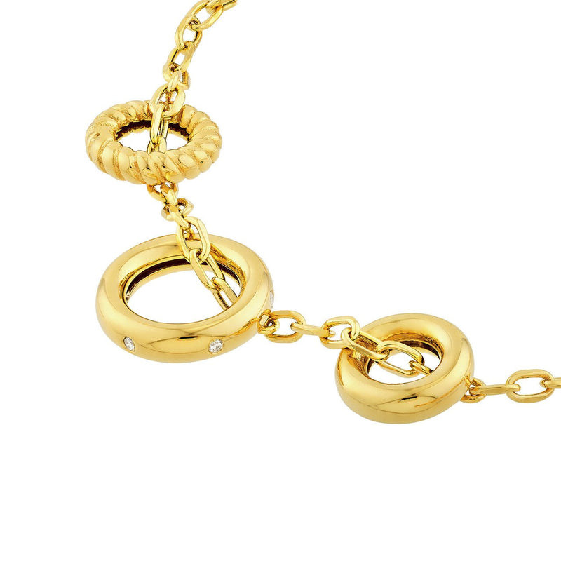 14K Gold Diamond Trio Ring Necklace