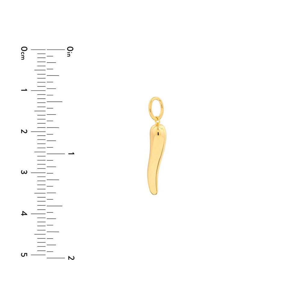 14K Gold Small Italian Horn Pendant