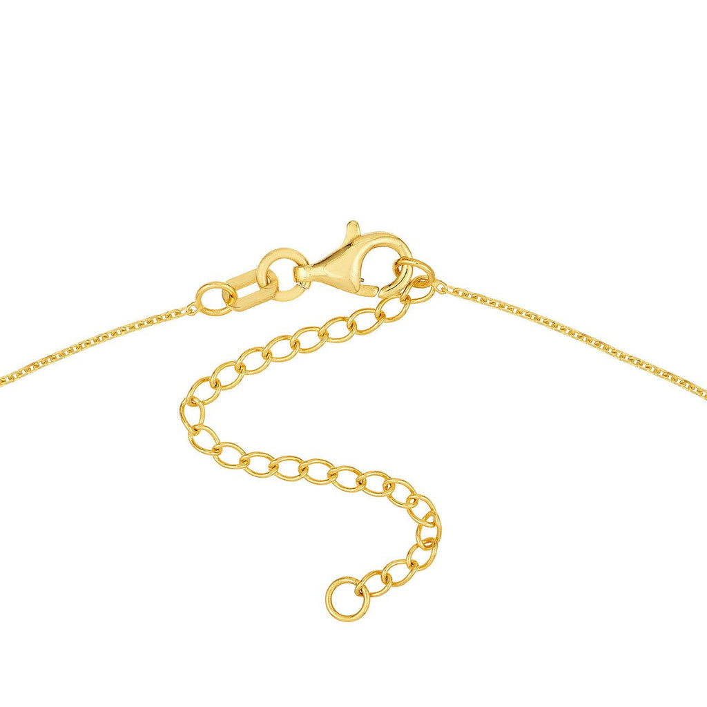14K Gold Linked Diamond and Rope Ring Pendant Necklace