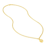 14K Gold Diamond Puff Charm Pendant Roll Necklace