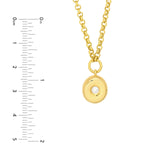 14K Gold Diamond Puff Charm Pendant Roll Necklace