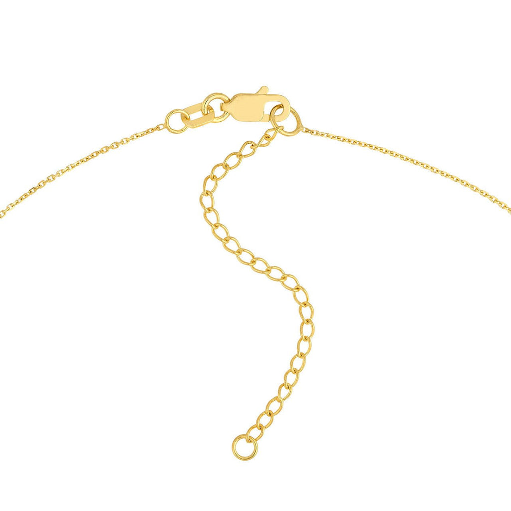 14K Gold Love Knot Pendant Cable Necklace