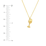 14K Gold Cocktail Glass Pendant Necklace