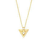 14K Gold Triangle Diamond Pendant Necklace